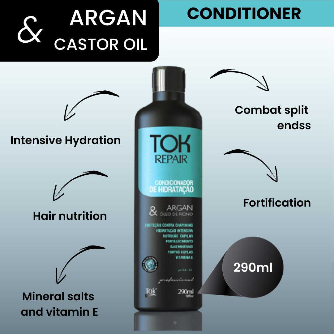 SHAMPOO and CONDITIONER TOK REPAIR ARGAN & RICINO