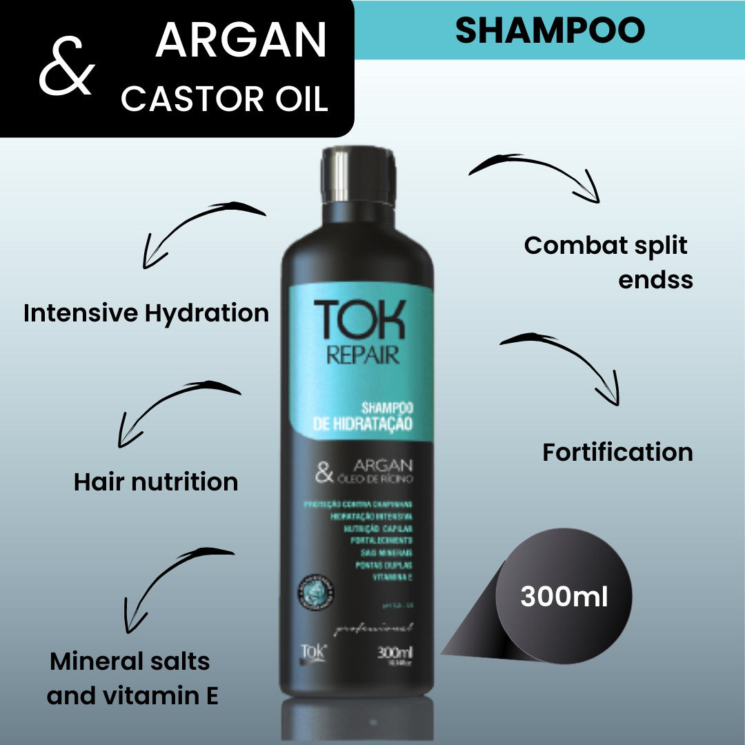 SHAMPOO and CONDITIONER TOK REPAIR ARGAN & RICINO